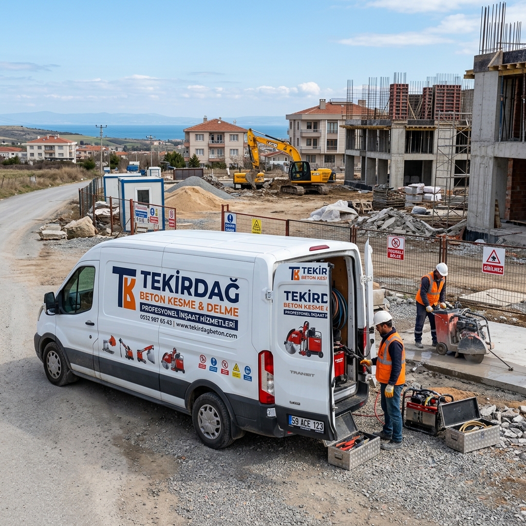 Ergene ve çevre ilçelerde profesyonel beton delme, kesme ve karot işlemleri yapan ekip